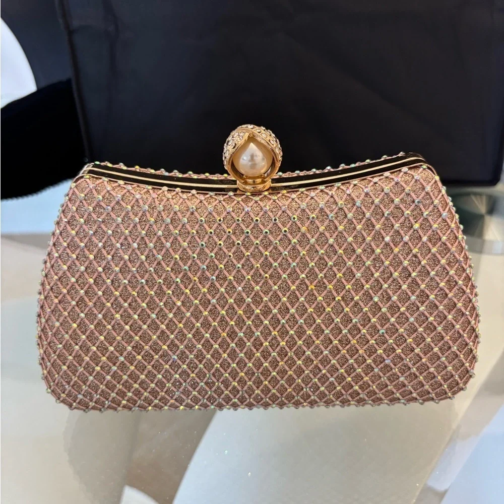 Elegant Gold and Pink Clutch